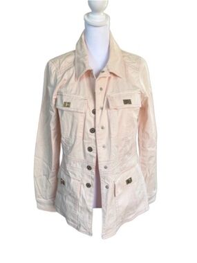 White House Black Market Pink Utility Jacket